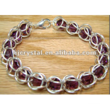 Burgundy Crystal shambala bracelet